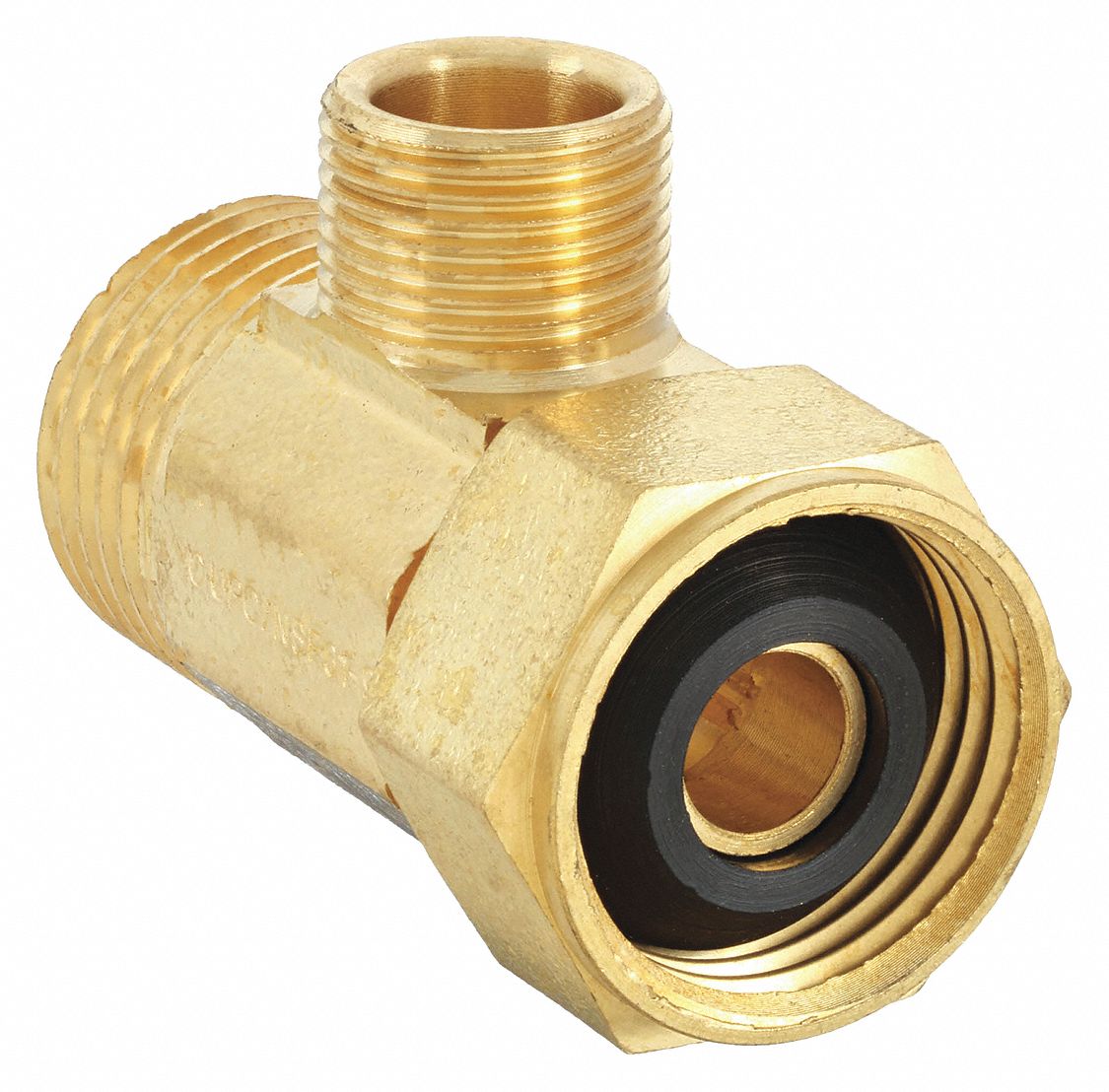 SUPPLY STOP EXTENDER TEE: BRASS, COMPRESSION X MNPT X MNPT, ½ IN X ⅜ IN PIPE SIZE