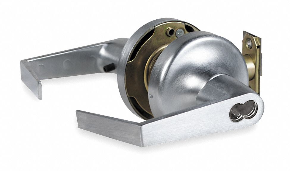 Door Lockset: Classroom Lever Locksets, Chrome, ADA Compliant, SFIC