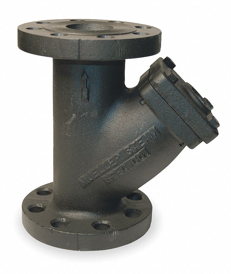 Y STRAINER: CAST IRON, 4 IN, FLANGED, PERFORATED, 0.062 IN, 500 PSI