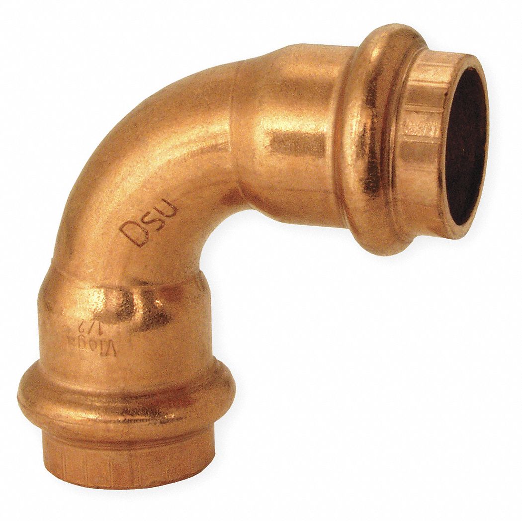 90 DEGREE ELBOW: COPPER, PRESS-FIT X PRESS-FIT, ½ IN X ½ IN COPPER TUBE SIZE