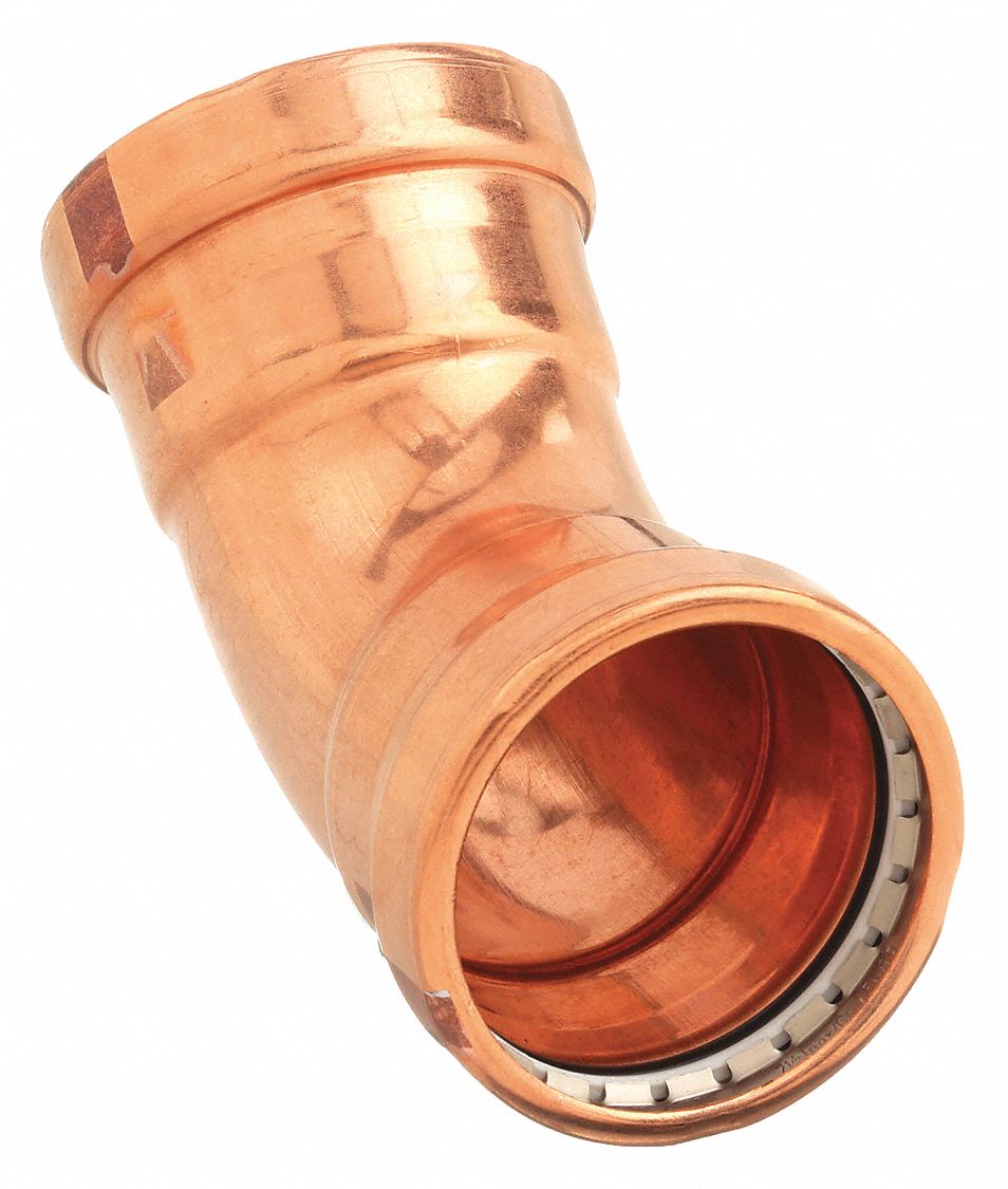 XL 45 DEGREE ELBOW: COPPER, PRESS-FIT X PRESS-FIT, 4 IN X 4 IN COPPER TUBE SIZE
