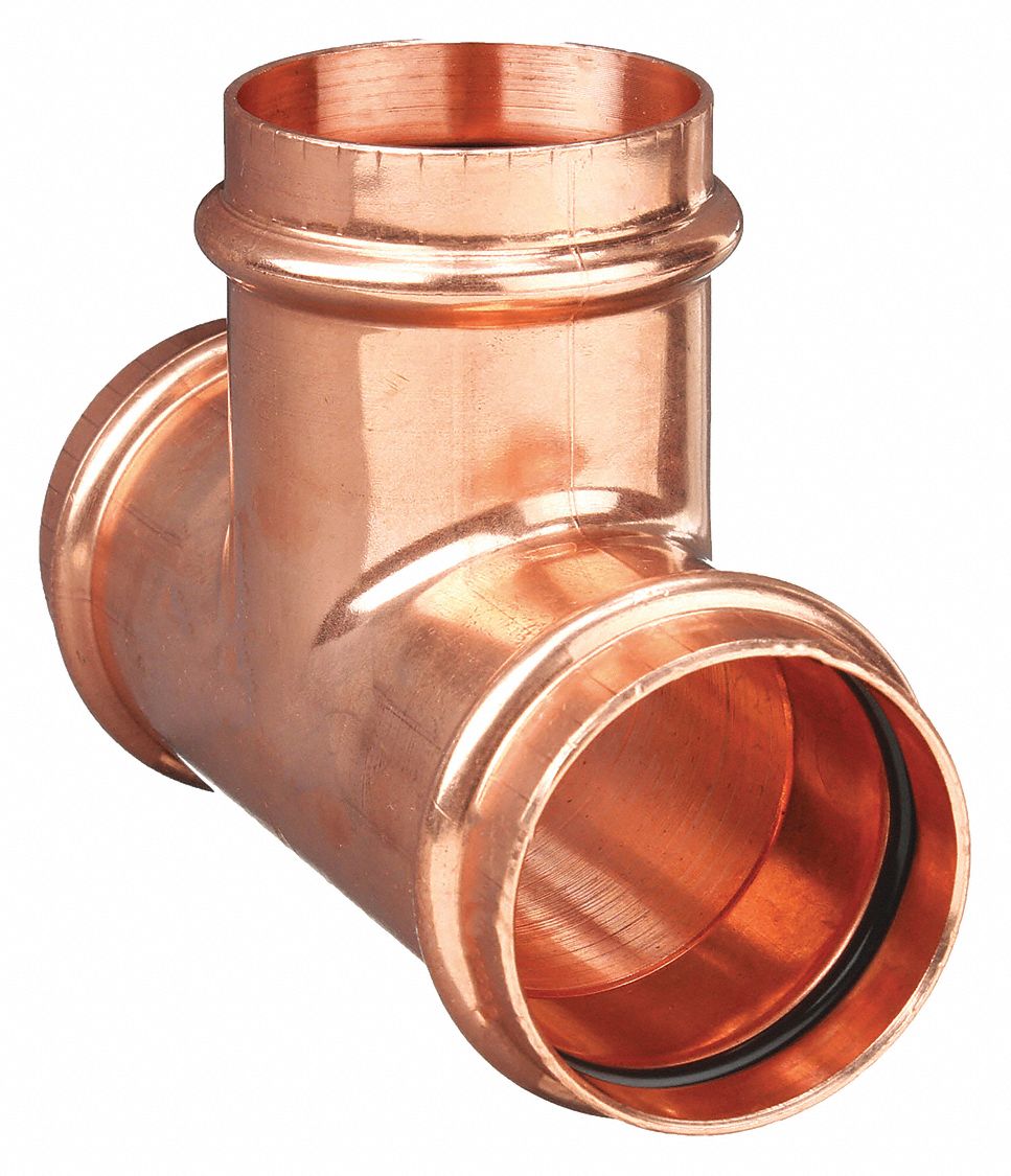 TEE: COPPER, PRESS-FIT X PRESS-FIT X PRESS-FIT, EPDM O-RING MATERIAL, REDUCING TEE