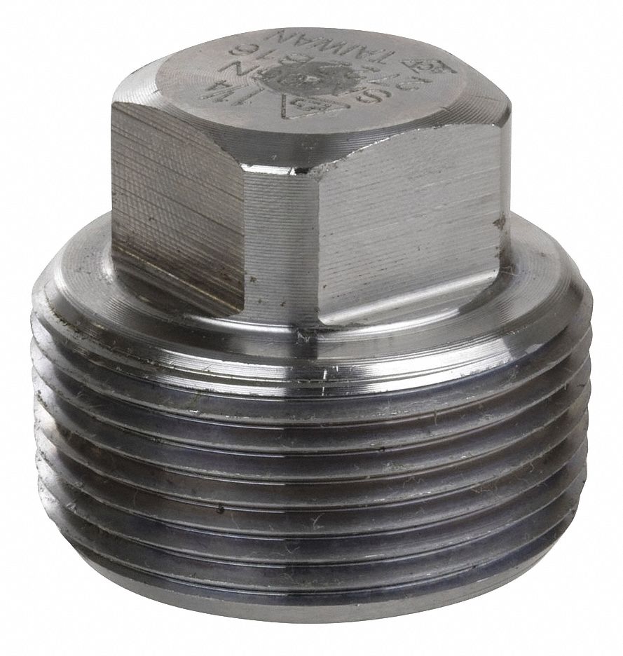 Grainger Approved Square Head Plug 304 Stainless Steel 1 4 In Fitting Pipe Size Male Npt 1rrk3 1rrk3 Grainger