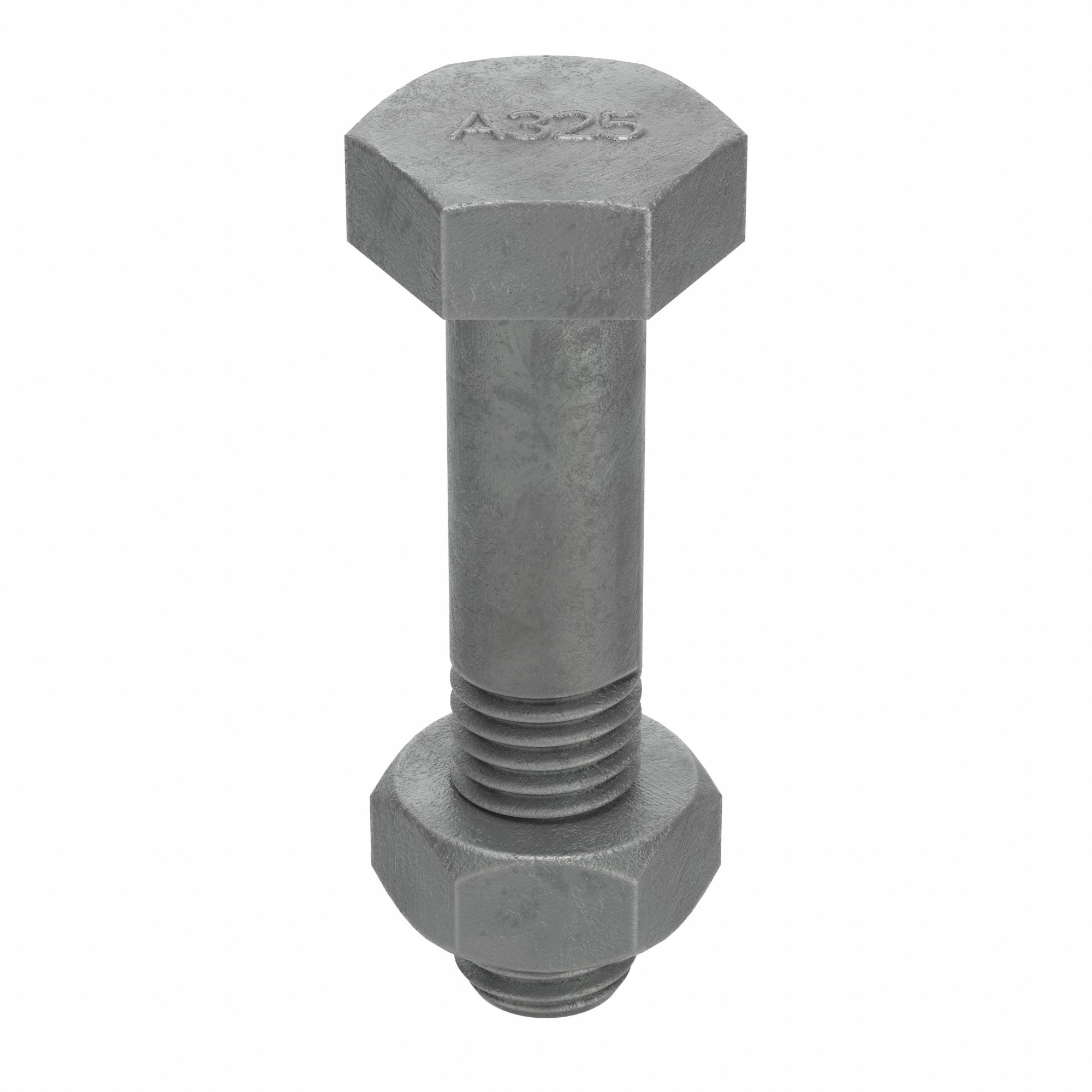 STRUCTURAL BOLT, STEEL, A325 TYPE 1, HOT DIPPED GALVANIZED, ⅝"-11 THREAD, WITH NUT, 2½ IN L, 10 PK