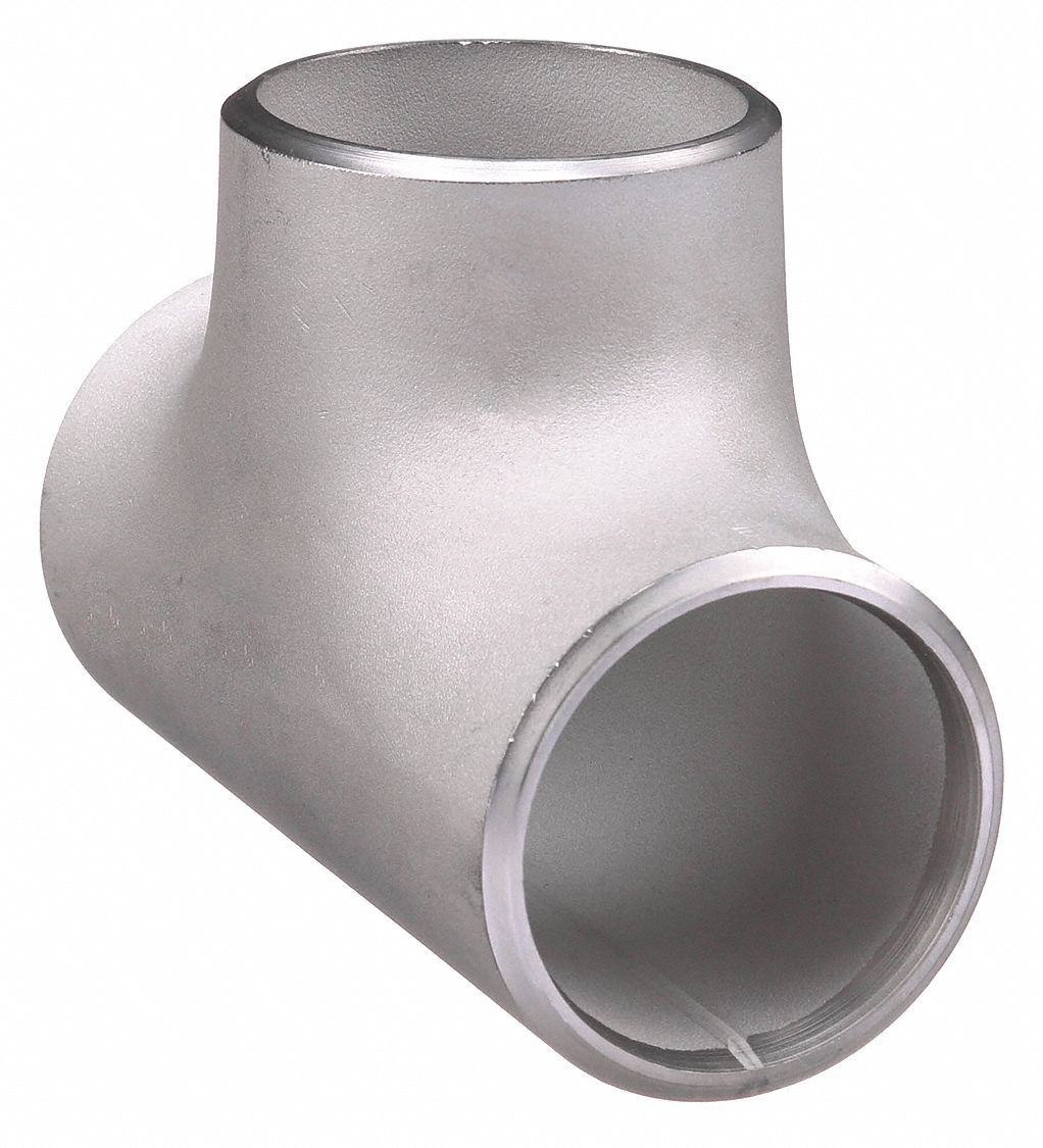 Tee: 316L Stainless Steel, 2 in x 2 in x 2 in Fitting Pipe Size, 5 in Overall Lg