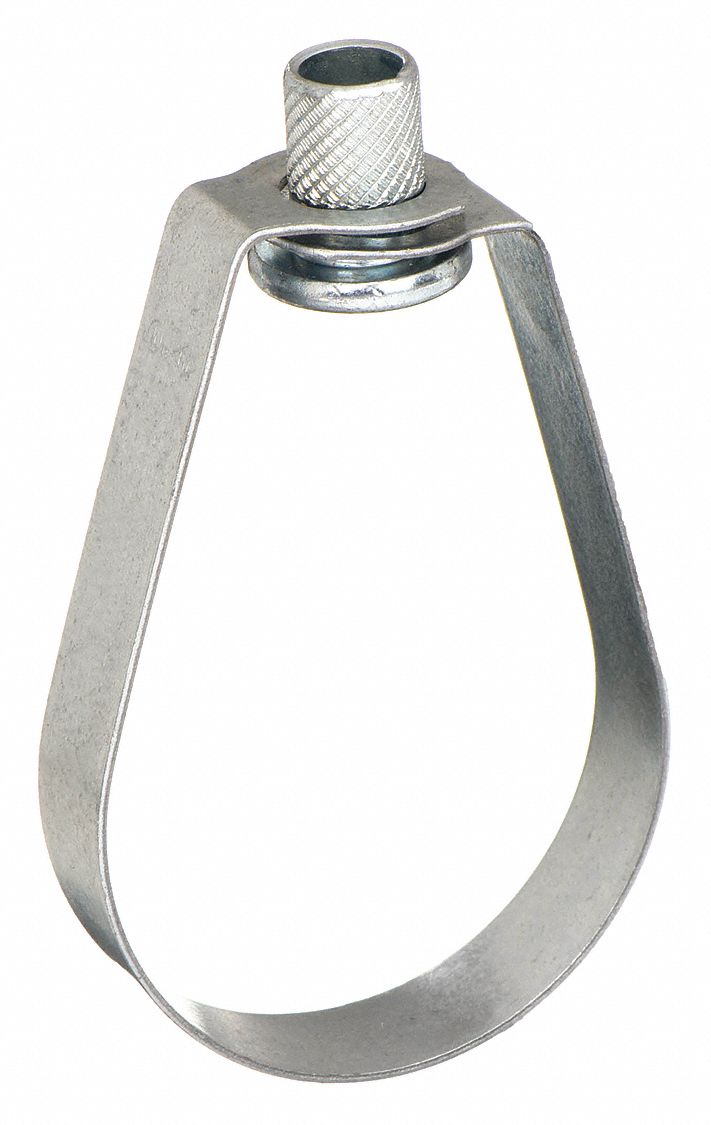 LOOP HANGER: PRE-GALVANIZED STEEL, FOR 1½ IN PIPE, FOR ⅜ IN THREADED ROD, 300 LB CAPACITY