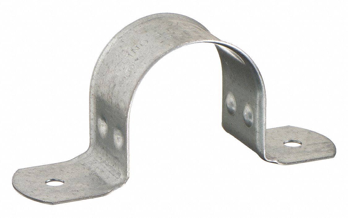 Pipe Strap: Pre-Galvanized Steel, For 1 1/2 in Pipe, For 1 29/32 in Max OD