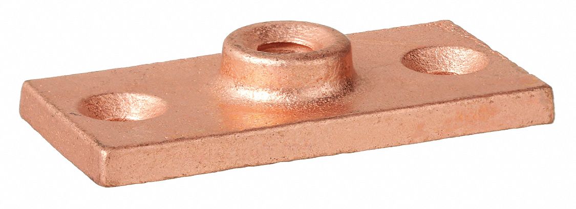 ROD HANGER PLATE: COPPER-PLATED CAST IRON, FOR ⅜ IN THREADED ROD, 180 LB LOAD CAPACITY