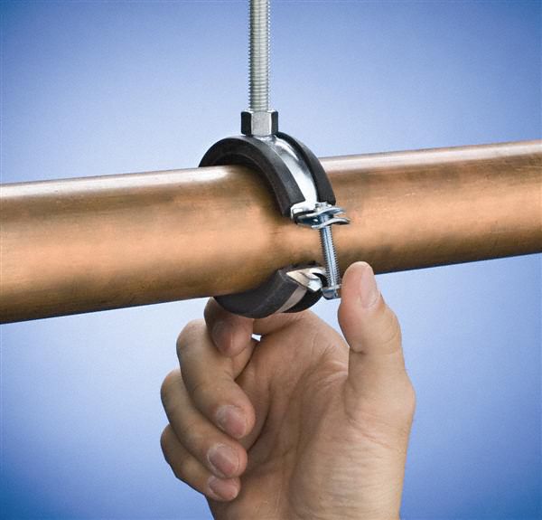NVENT CADDY Cushioned Pipe Clamp, ElectroGalvanized Steel, EPDMSBR