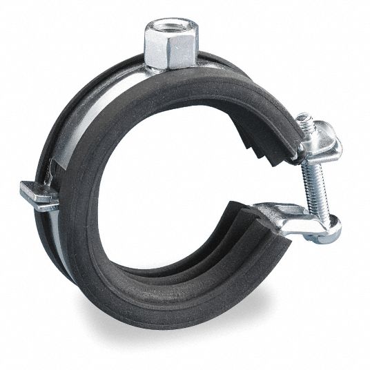 NVENT CADDY Cushioned Pipe Clamp, ElectroGalvanized Steel, EPDMSBR