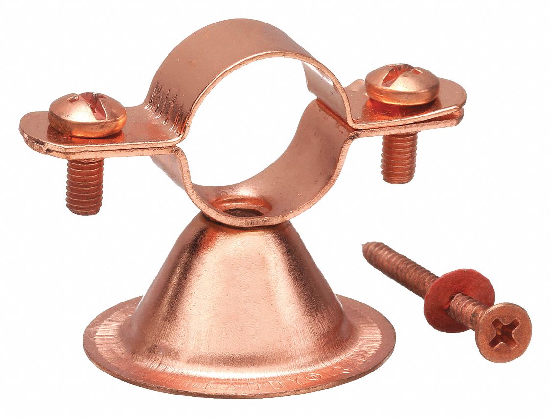 BELL HANGER: FOR ½ IN PIPE, FOR 13/16 IN MAX OUTSIDE DIAMETER, COPPER-PLATED STEEL