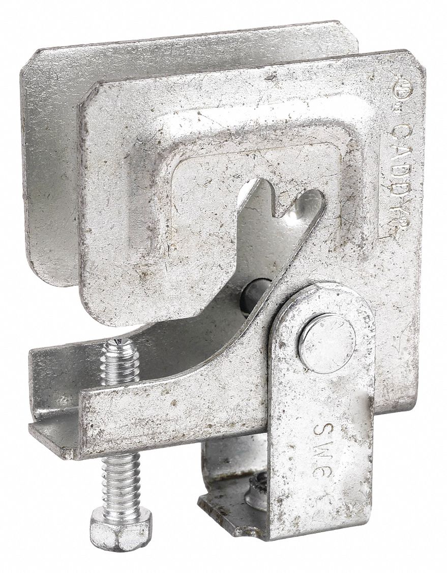 BEAM CLAMP: ELECTRO-GALVANIZED STEEL, 200 LB LOAD CAPACITY, FOR ¼ IN THREADED ROD