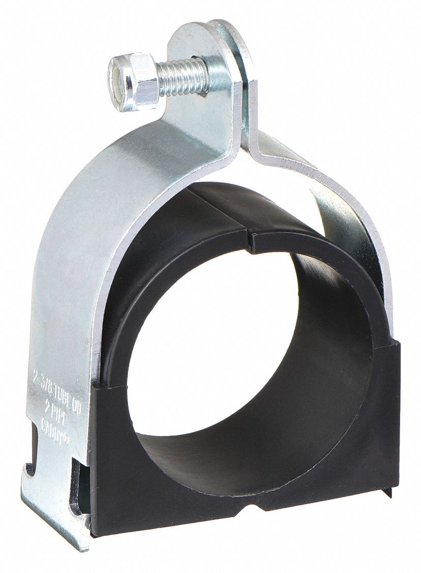 VIBRATION-DAMPENING STRUT CLAMP: ZINC CHROMATE STEEL, FOR 3 IN COPPER TUBE, FOR 3⅛ IN MAX. OD