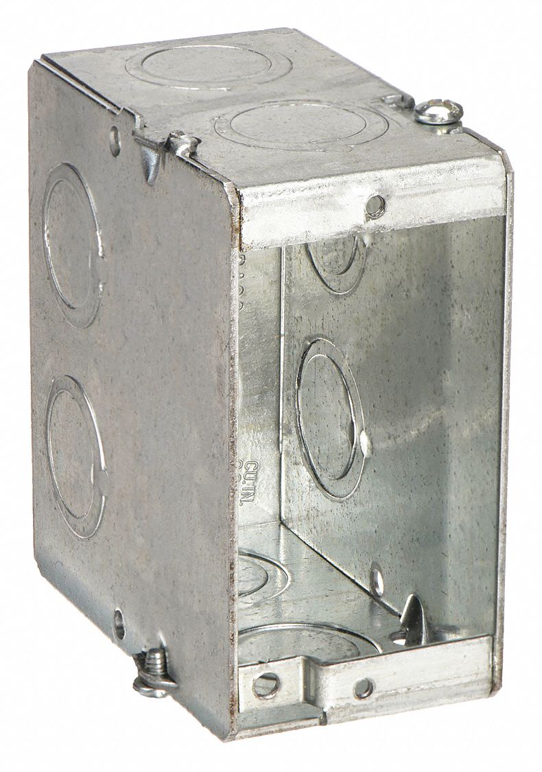 Electrical Box: Steel, 1 Gangs, 3 1/2 in Box Dp, 1 15/16 in Box Wd, 3 3/4 in Box Ht