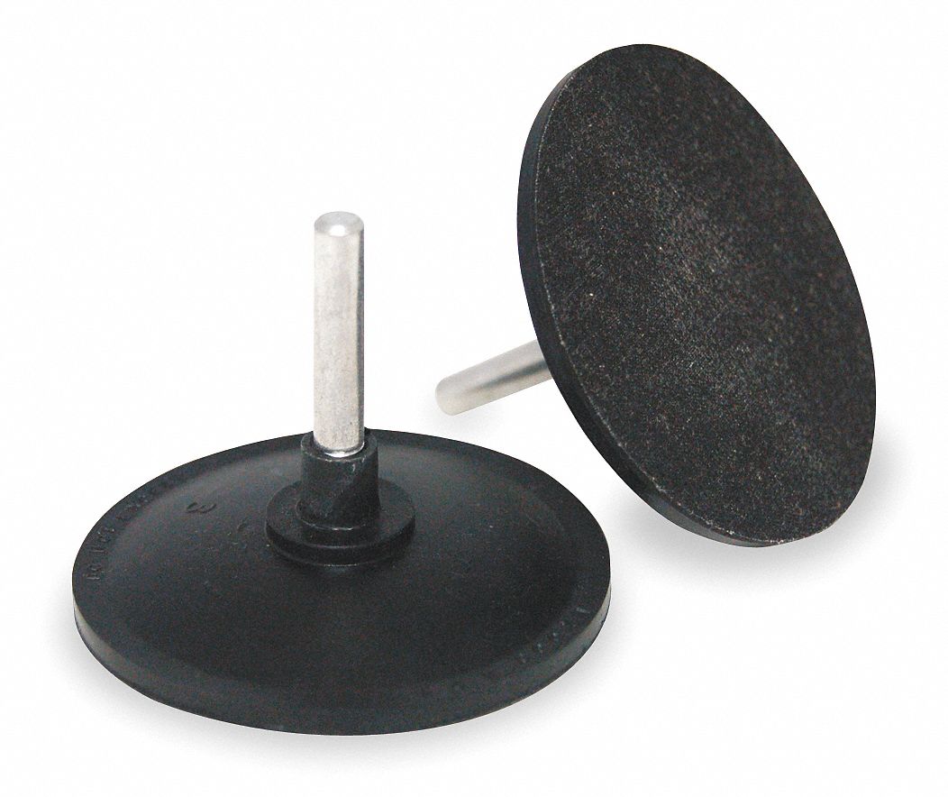 PSA Disc Backup Pad: 3 in Dia, 1/4 in Straight-Shank, Non-Vacuum, Medium Density