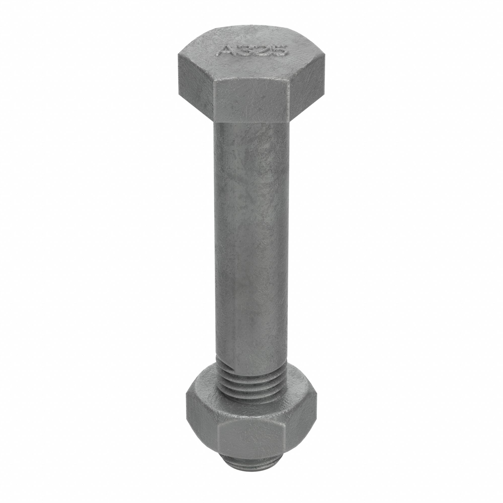 STRUCTURAL BOLT, STEEL, A325 TYPE 1, HOT DIPPED GALVANIZED, 1"-8 THREAD, WITH NUT, 6IN L, HRC25, 5PK