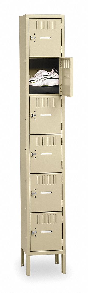 TENNSCO, 12 in x 15 in x 78 in, 6 Tiers, Box Locker - 1RZX4