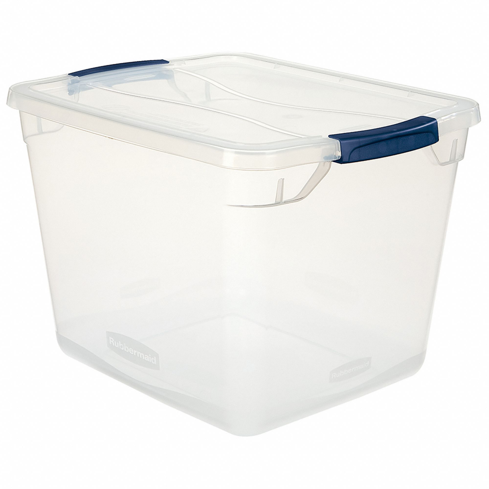 Storage Tote: 7.5 gal, 18 3/4 in x 13 3/8 in x 10 1/2 in, Clear Body, Clear Lid, Nestable