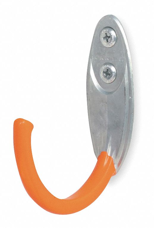 RED HEAD Welded Steel Large J Hook, Gray/Orange 1TAC126203 Grainger