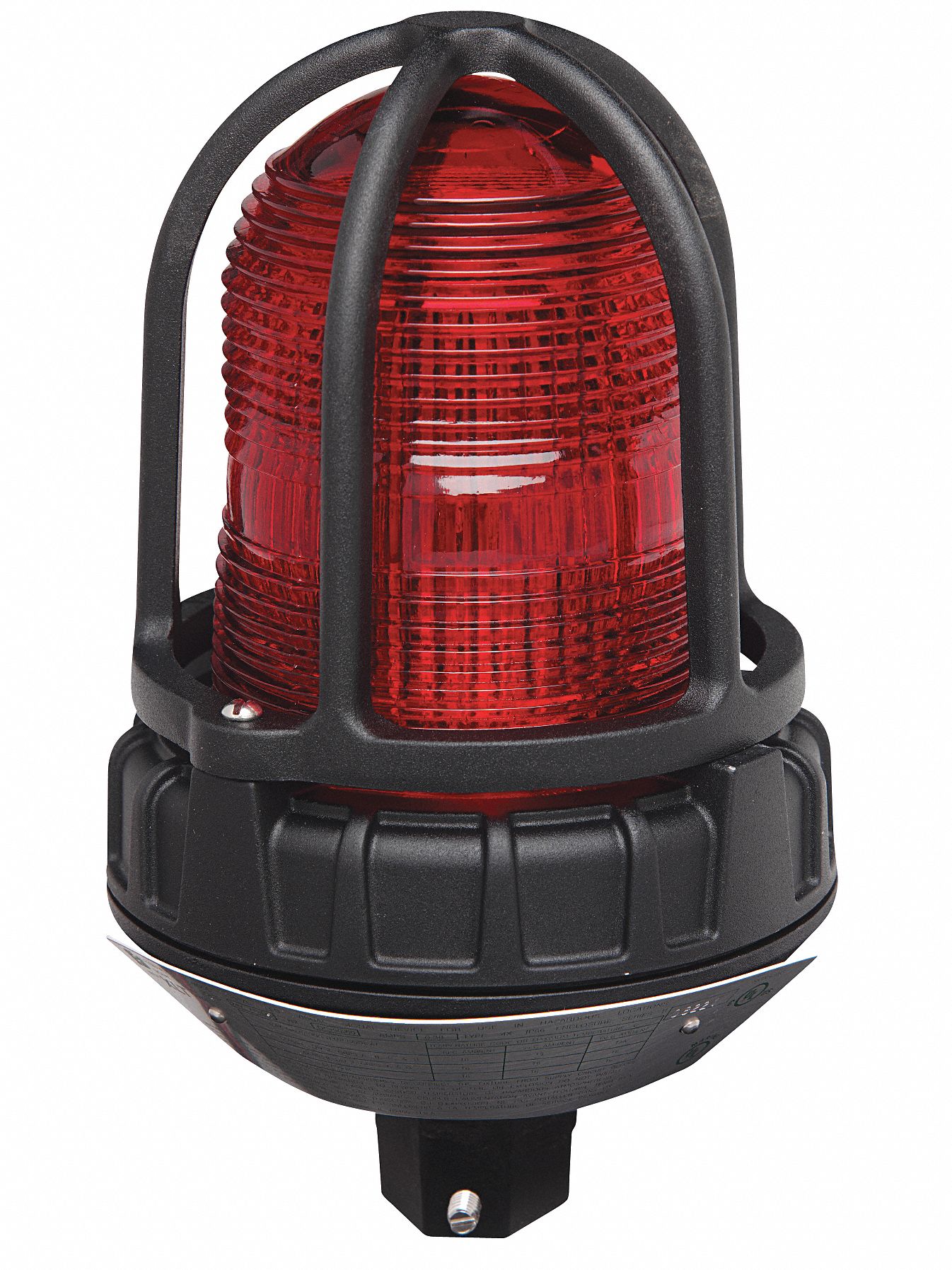 FEDERAL SIGNAL Hazardous Location Warning Light: Red, LED, 24V AC/DC, 70.8  Candela, Fresnel