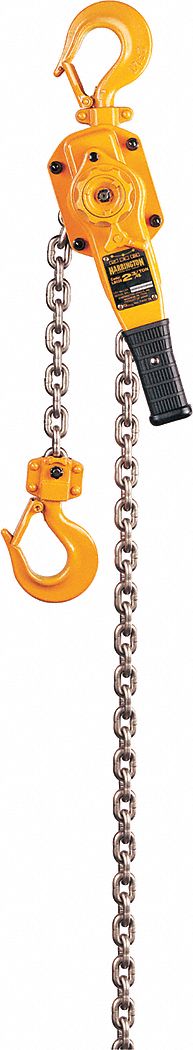 HARRINGTON Lever Chain Hoist 5,500 lb Load Capacity 1 3/8 in Hook Opening 10 ft Hoist Lift 