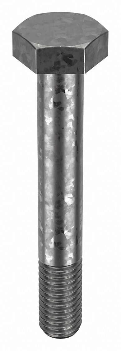Structural Bolt: Steel, A325 Type 1, Hot Dipped Galvanized, 1/2"-13 Thread Size, 3 1/2 in lg, 25 PK