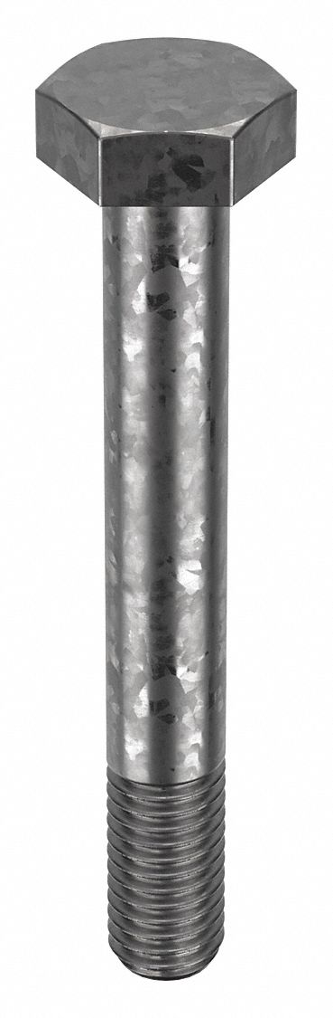 Structural Bolt: Steel, A325 Type 1, Hot Dipped Galvanized, 1/2"-13 Thread Size, 3 3/4 in lg, 25 PK
