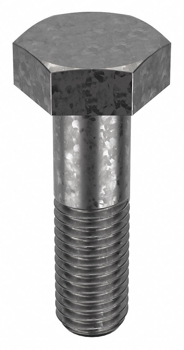 STRUCTURAL BOLT, STEEL, A325 TYPE 1, HOT DIPPED GALVANIZED, ⅝"-11 THREAD, 2½ IN L, 10 PK