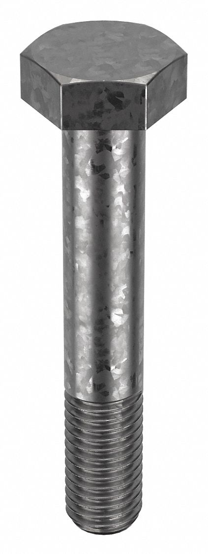 Structural Bolt: Steel, A325 Type 1, Hot Dipped Galvanized, 5/8"-11 Thread Size, 3 3/4 in lg, 10 PK
