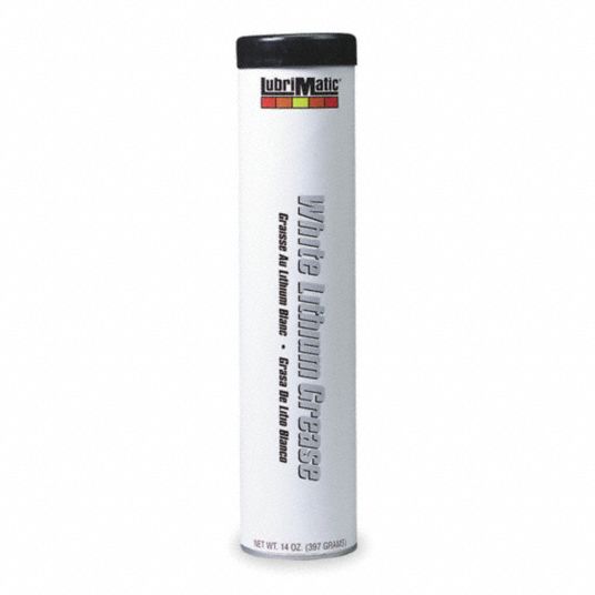 PLEWSLUBRIMATIC White Lithium Grease, 14 oz, Cartridge, Ivory 1TBB2