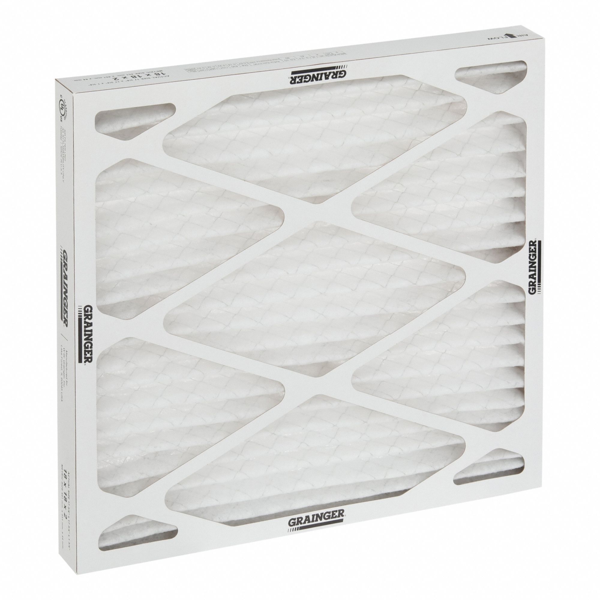 Pleated Air Filter: 20 in x 20 in x 2 in, MERV 8, Gen Use