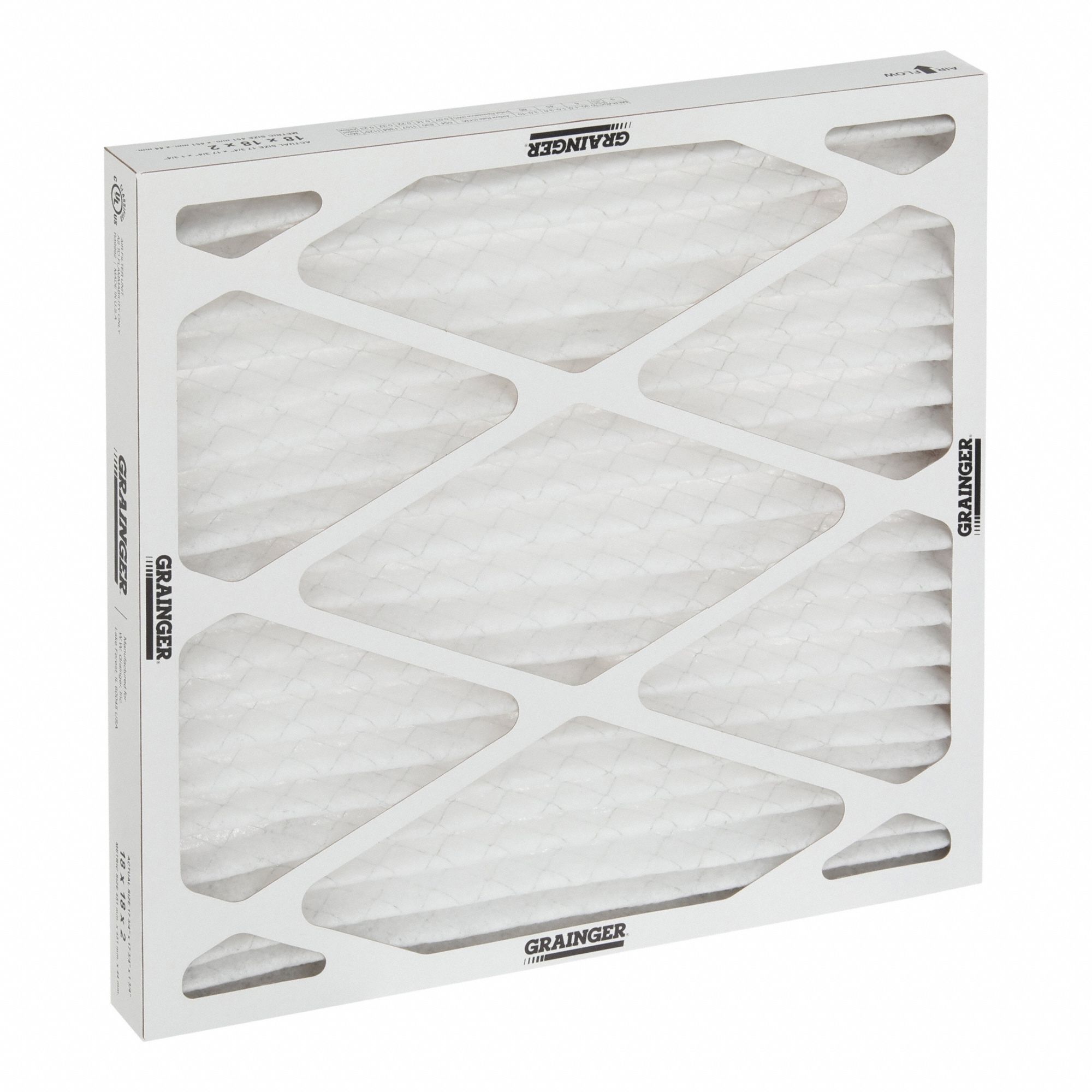 Pleated Air Filter: 20 in x 20 in x 2 in, MERV 8, Gen Use