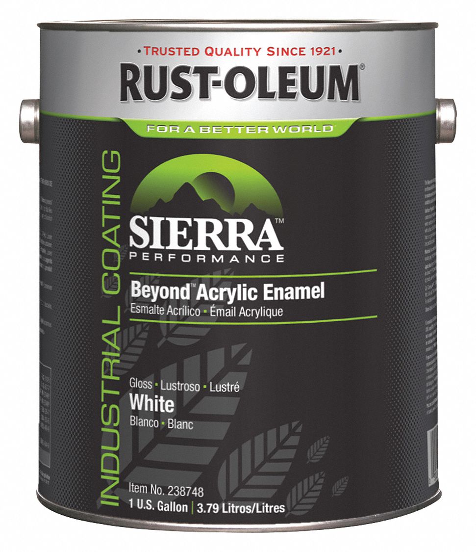 RUST-OLEUM Interior/Exterior Paint: For Concrete/Drywall/Masonry/Metal/Tile/Wood,  White, 1 gal Size, Water - 1TBF4|238748 - Grainger