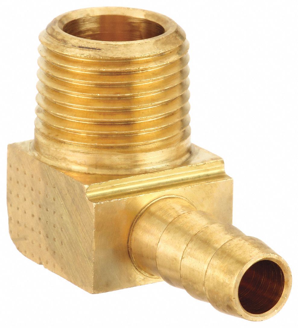 Barbed Hose Fitting: For 5/16 in Hose I.D., Hose Barb x NPT, 5/16 in x 3/8 in Fitting Size