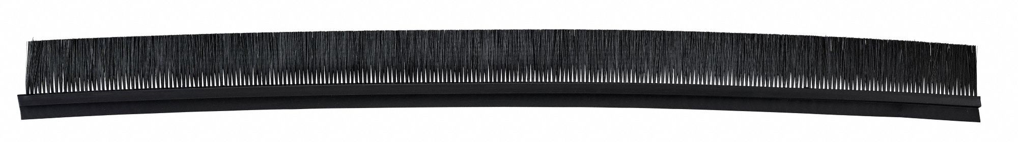 FPVC142036 Stapled Strip Brush with Flexible PVC, H-Shaped Profile, Black  Nylon Bristles, 3' Overall Length, 2 Trim Length, 3 Overall Height