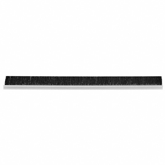 2-37/64 Overall Height Tanis Brush RPVC332036 Stapled Strip Brush with Rigid PVC Backing 90 Degree Profile 2 Trim Length 3 Rows Black Nylon Bristles 3 Overall Length 