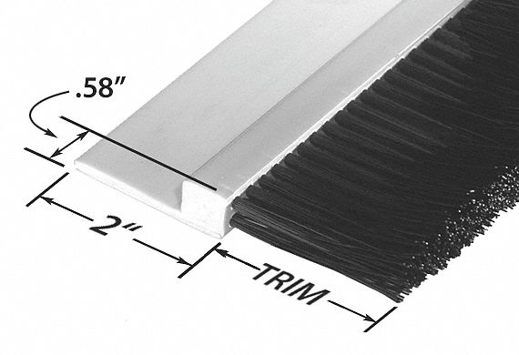 STAPLED SET STRIP BRUSH,PVC,LENGTH