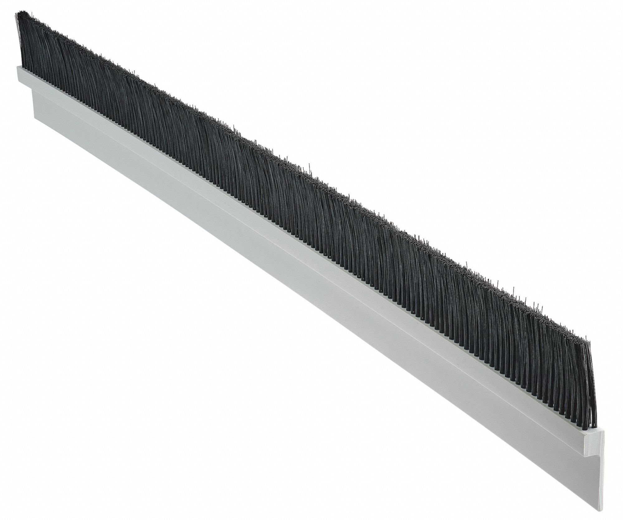Strip Brush: 1 in Bristle Trim Ht, 0.008 in Bristle Dia, 3 ft Overall Lg, 9/16 in Backing Wd, Black