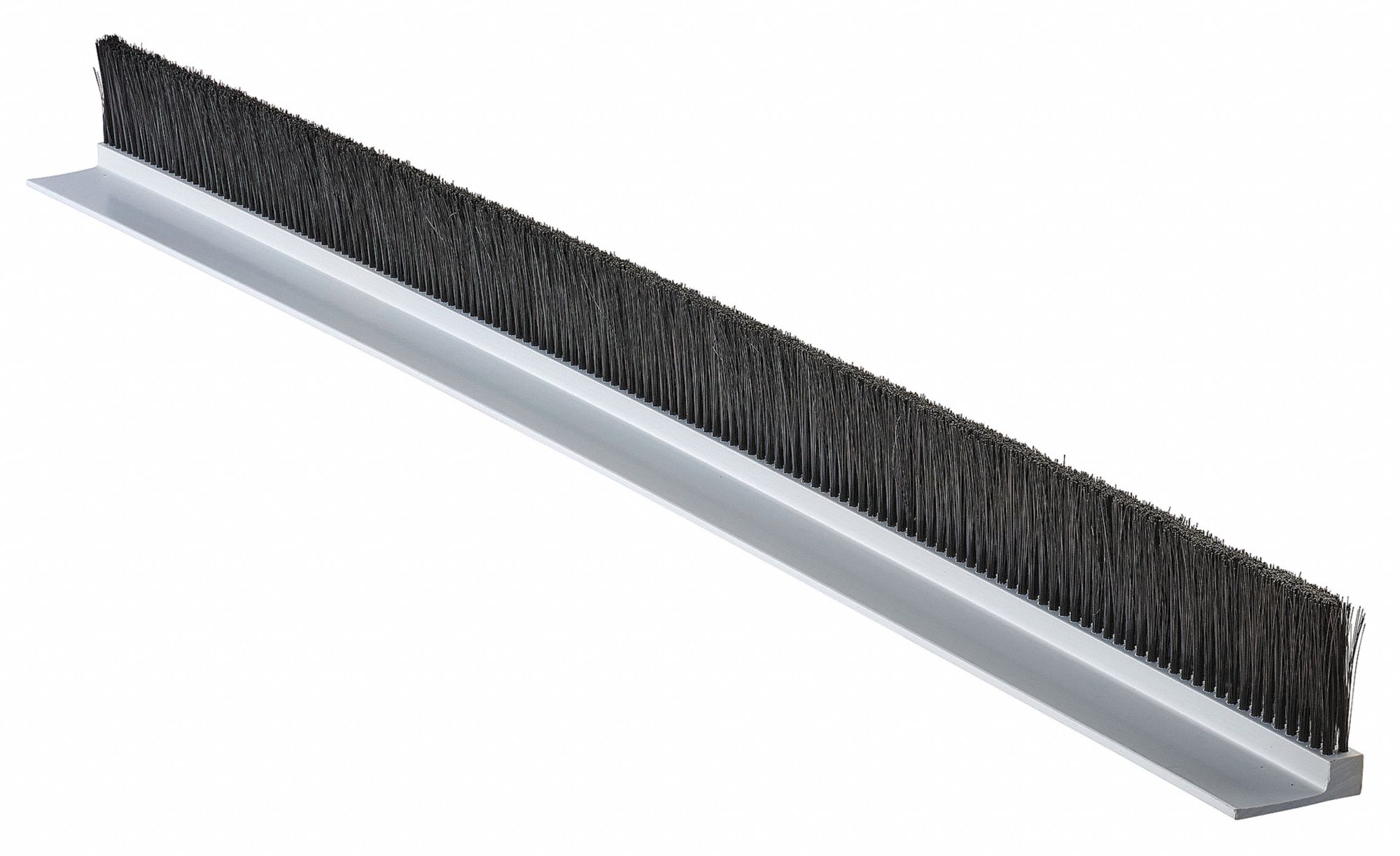 Strip Brush: 1 in Bristle Trim Ht, 0.008 in Bristle Dia, 3 ft Overall Lg, 9/16 in Backing Wd, Black
