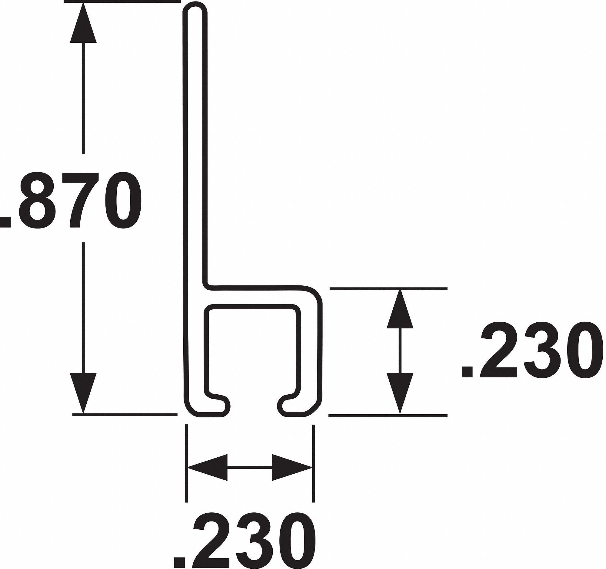 STRIP BRUSH HOLDER,OVERALL LENGTH 3