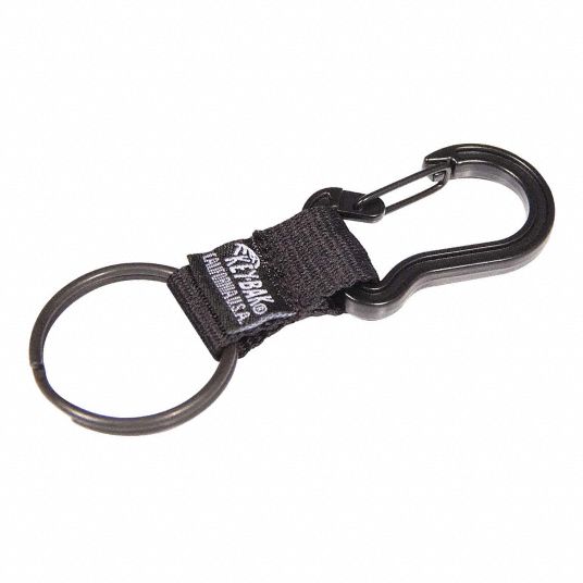 Key-Bak 0308-201 Key Ring with Snap-On Carabiner, Black