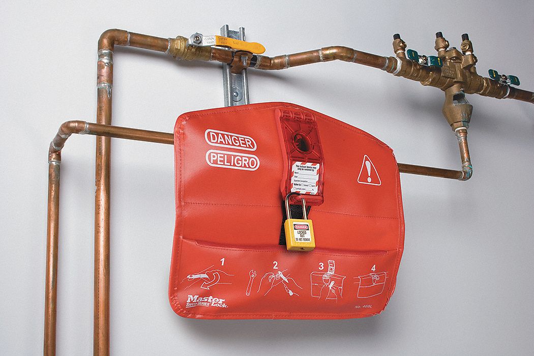 MASTER LOCK Ball Valve Lockout, PVC/HDPE, Red 1TDA9468L Grainger