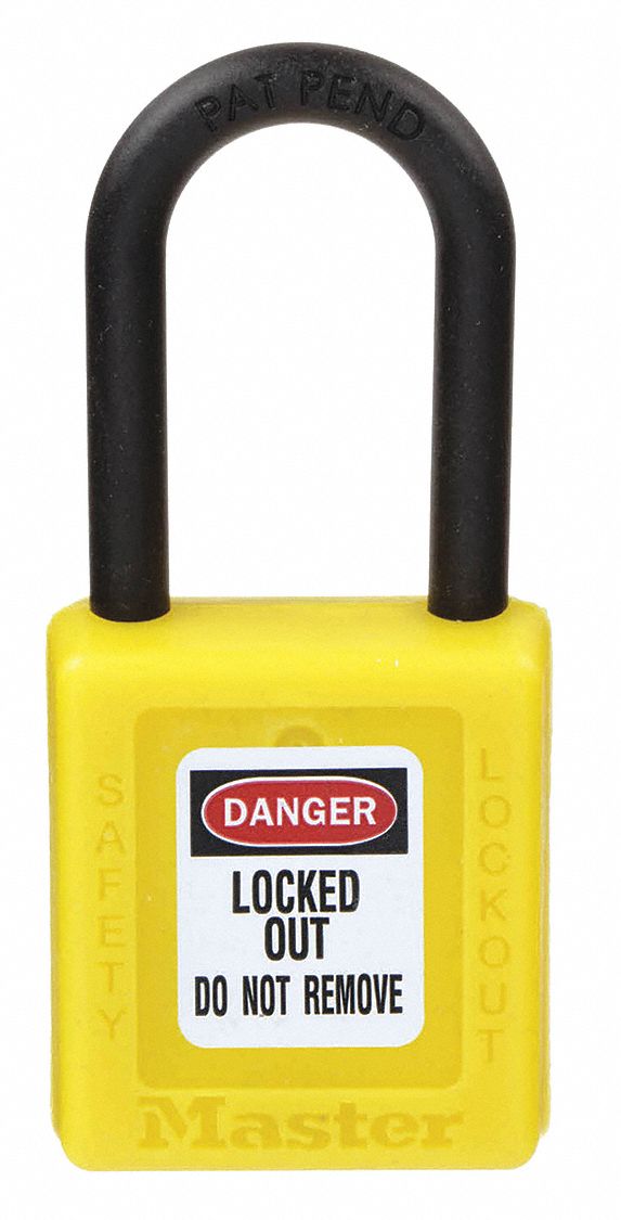 LOCKOUT PADLOCK, KEYED DIFFERENT, THERMOPLASTIC, STANDARD BODY, PLASTIC, STD