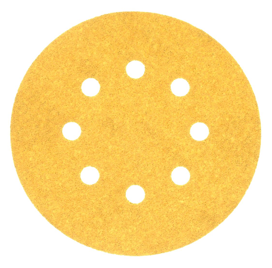 PSA Sanding Disc: 5 in Dia, 8 Hole, Aluminum Oxide, P60 Grit, C Wt Paper, A296, P60, C, 4, PK