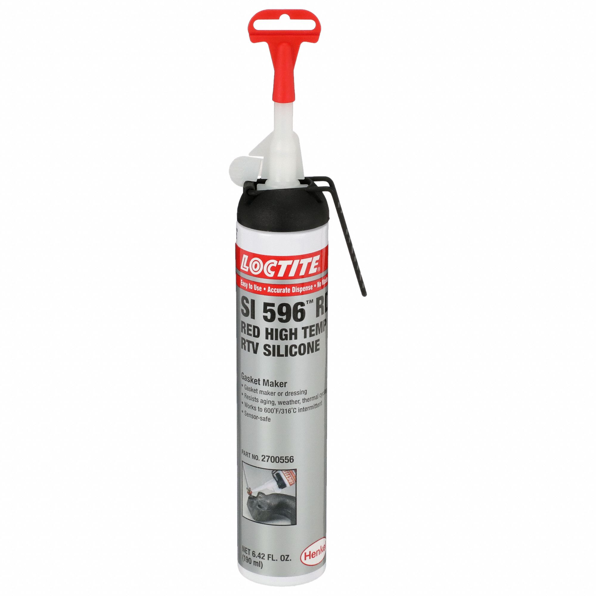 GASKET SEALANT, SI 596, 6.42 FL OZ, PRESSURIZED CAN, RED, HIGH-TEMPERATURE RESISTANT