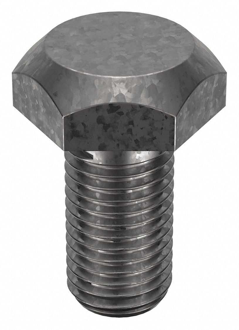 Structural Bolt: Steel, A325 Type 1, Hot Dipped Galvanized, 7/8"-9 Thread Size, 1 3/4 in lg, 400 PK