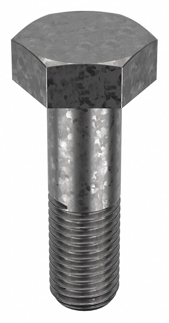 Structural Bolt: Steel, A325 Type 1, Hot Dipped Galvanized, 1"-8 Thread Size, 3 1/2 in lg, 5 PK