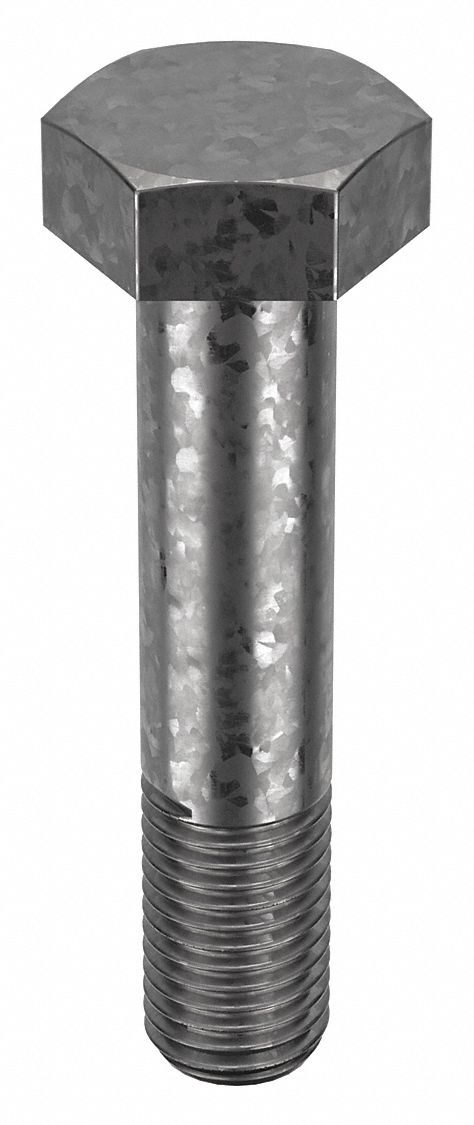 Structural Bolt: Steel, A325 Type 1, Hot Dipped Galvanized, 7/8"-9 Thread Size, 4 1/4 in lg, 5 PK
