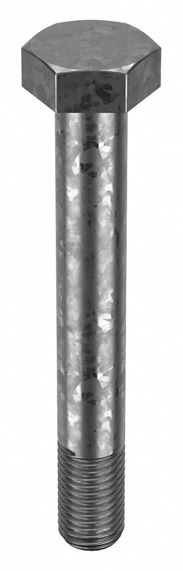 Structural Bolt: Steel, A325 Type 1, Hot Dipped Galvanized, 1"-8 Thread Size, 7 in lg, 5 PK