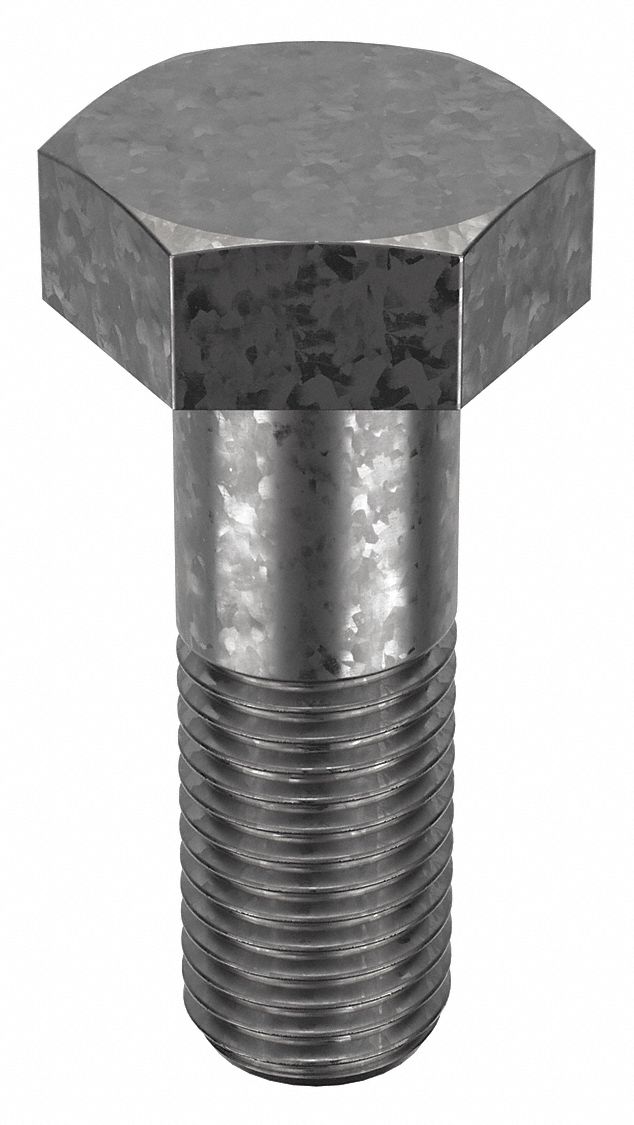 Structural Bolt: Steel, A325 Type 1, Hot Dipped Galvanized, 1 1/8"-7 Thread Size, 3 1/4 in lg, 5 PK